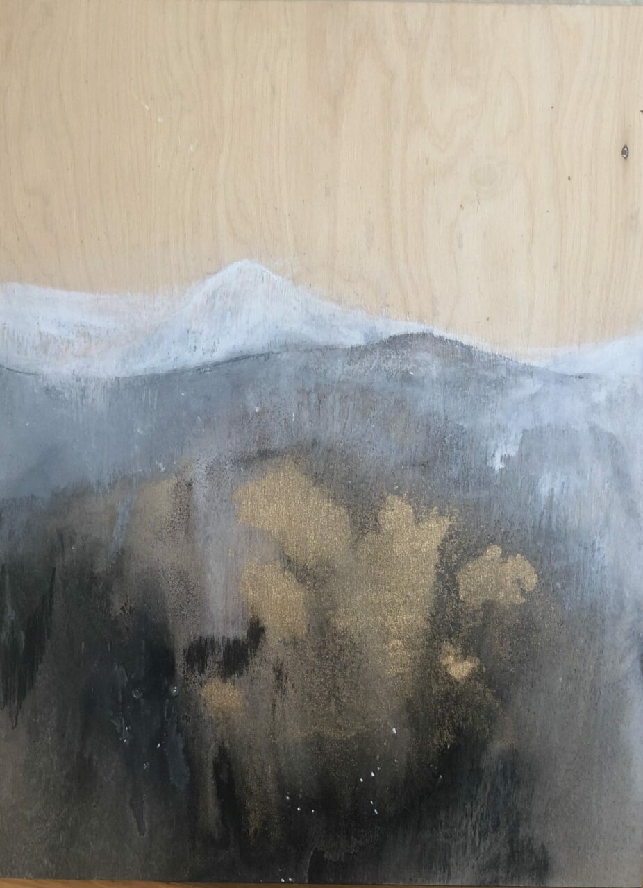 Techniques mixtes 
Acrylique et dorure
Sur bois 
Format 30 X 40 cm
2018