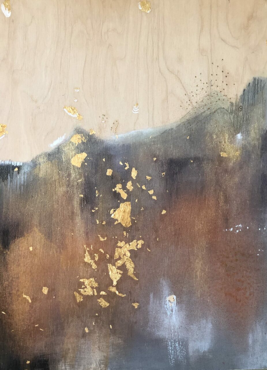 Techniques mixtes 
Acrylique et dorure
Sur bois 
Format 30 X 40 cm
2018
