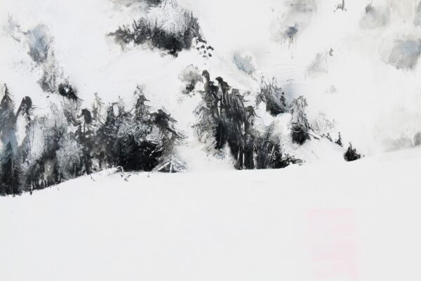 2014, Course aux contamines, 88 X 116, acrylique et encre sur toile - copie
